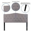 Flash Furniture Cambridge Tufted Queen Panel Headboard in Light Gray