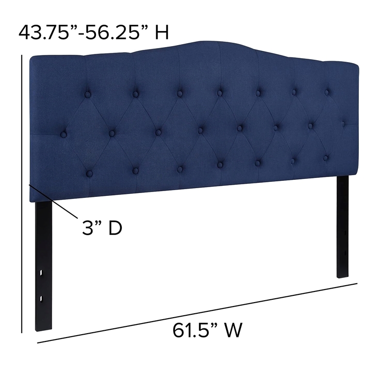 Flash Furniture Cambridge Tufted Queen Panel Headboard in Navy
