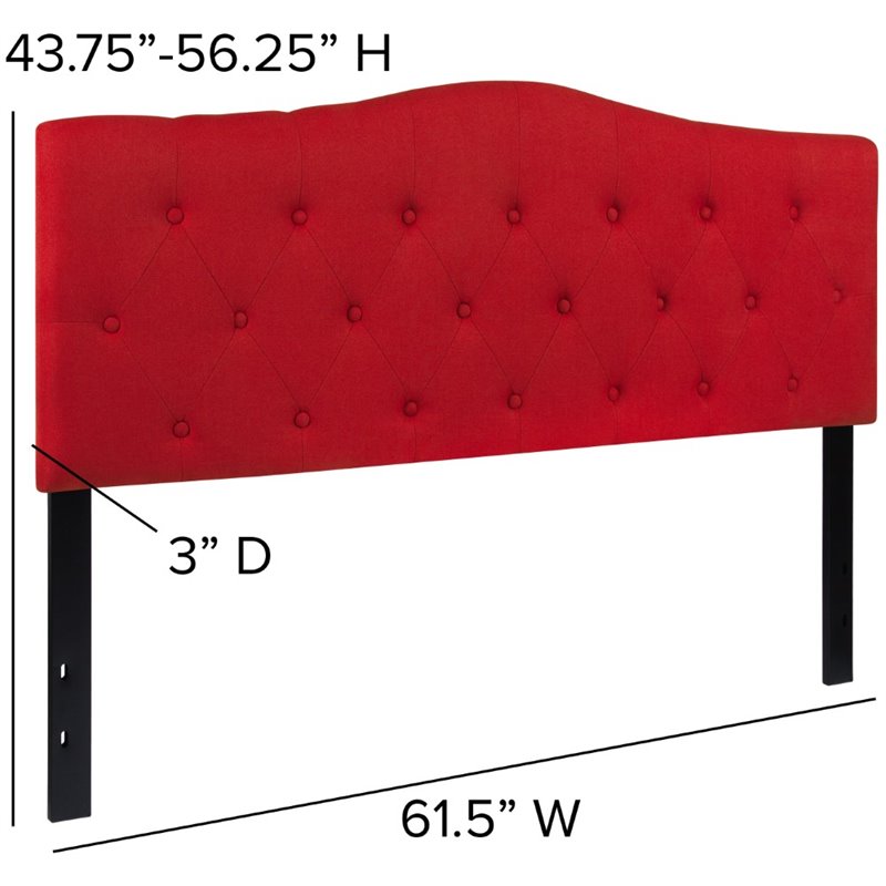 Flash Furniture Cambridge Tufted Queen Panel Headboard in Red