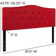 Flash Furniture Cambridge Tufted Queen Panel Headboard in Red
