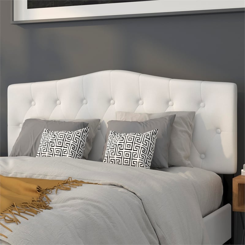 Flash Furniture Cambridge Tufted Queen Panel Headboard in White