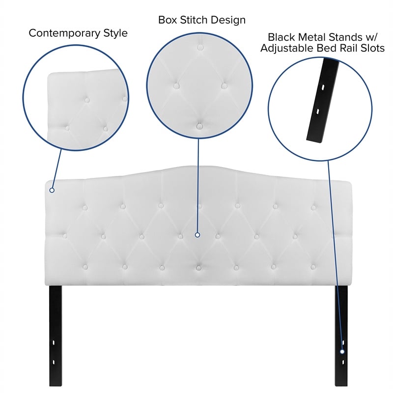 Flash Furniture Cambridge Tufted Queen Panel Headboard in White