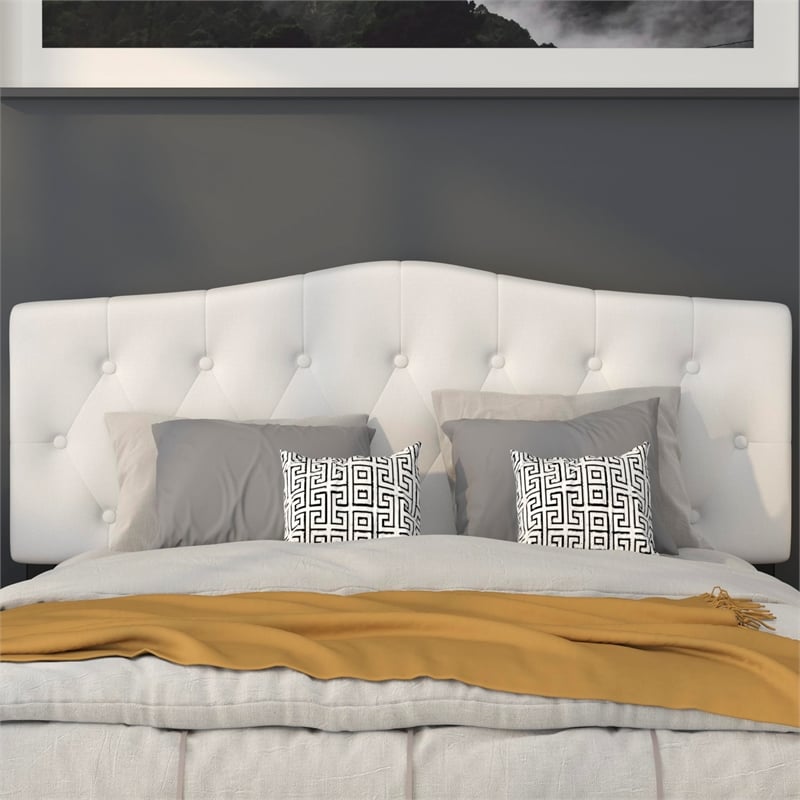 Flash Furniture Cambridge Tufted Queen Panel Headboard in White