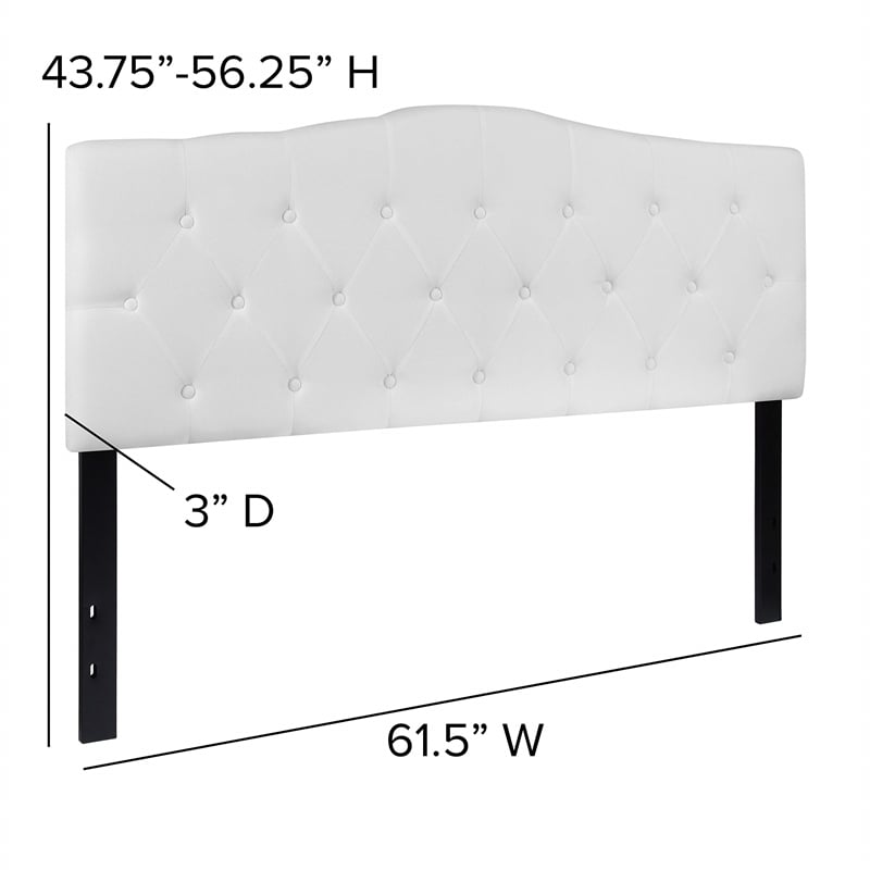 Flash Furniture Cambridge Tufted Queen Panel Headboard in White