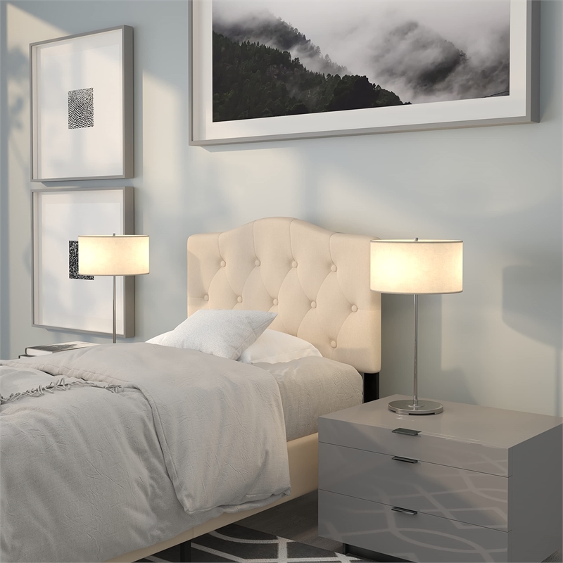 Flash Furniture Cambridge Tufted Twin Panel Headboard in Beige