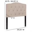 Flash Furniture Cambridge Tufted Twin Panel Headboard in Beige