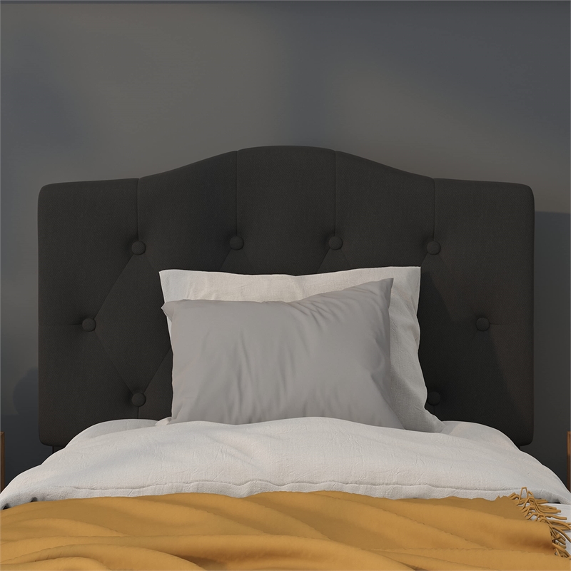 Flash Furniture Cambridge Tufted Twin Panel Headboard in Black