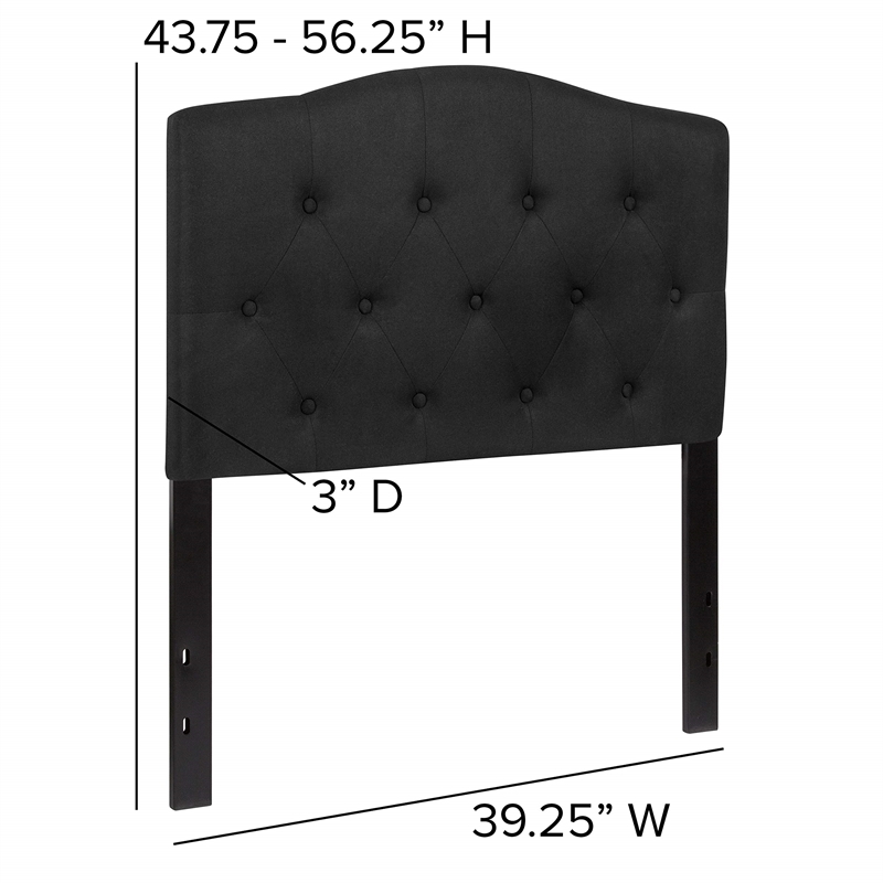Flash Furniture Cambridge Tufted Twin Panel Headboard in Black