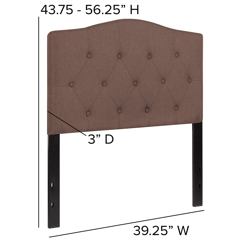 Flash Furniture Cambridge Tufted Twin Panel Headboard in Camel