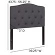 Flash Furniture Cambridge Tufted Twin Panel Headboard in Dark Gray