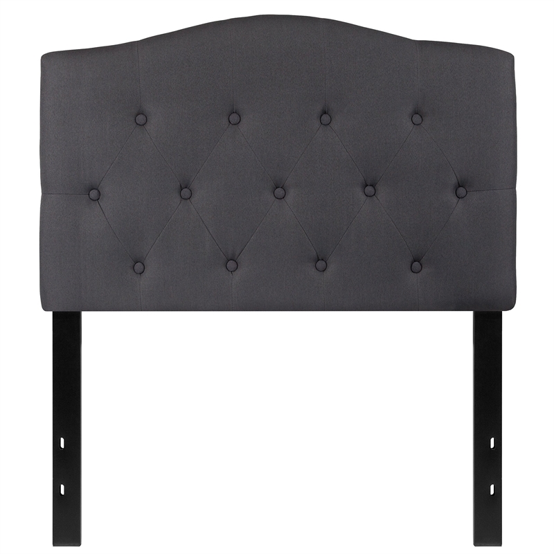 Flash Furniture Cambridge Tufted Twin Panel Headboard in Dark Gray