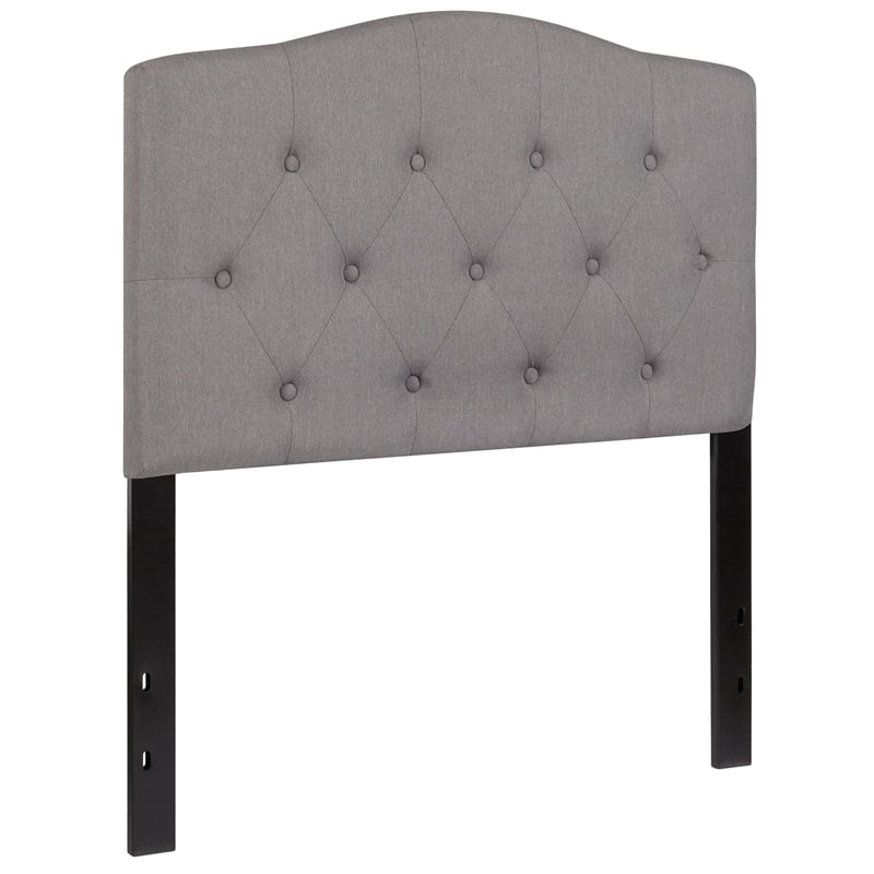 Flash Furniture Cambridge Tufted Twin Panel Headboard in Light Gray