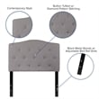 Flash Furniture Cambridge Tufted Twin Panel Headboard in Light Gray