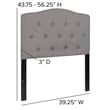 Flash Furniture Cambridge Tufted Twin Panel Headboard in Light Gray