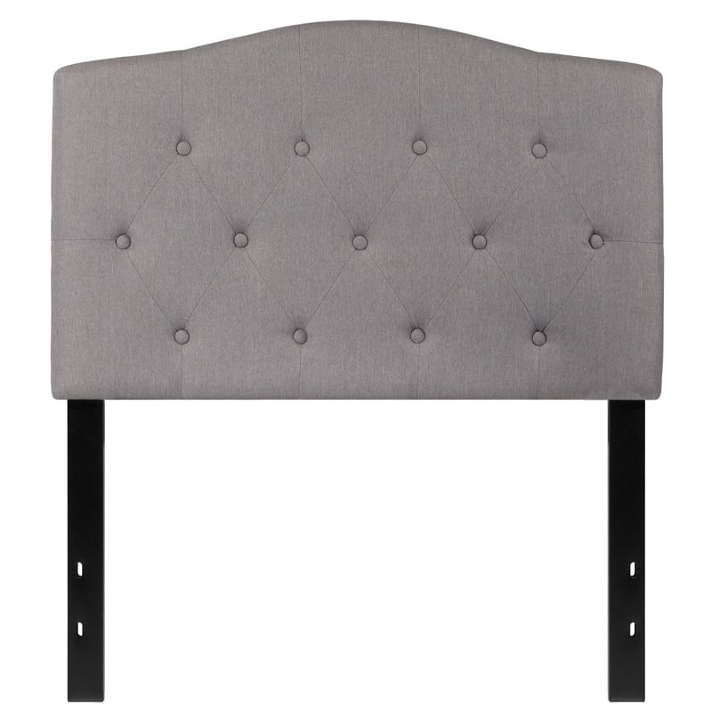 Flash Furniture Cambridge Tufted Twin Panel Headboard in Light Gray