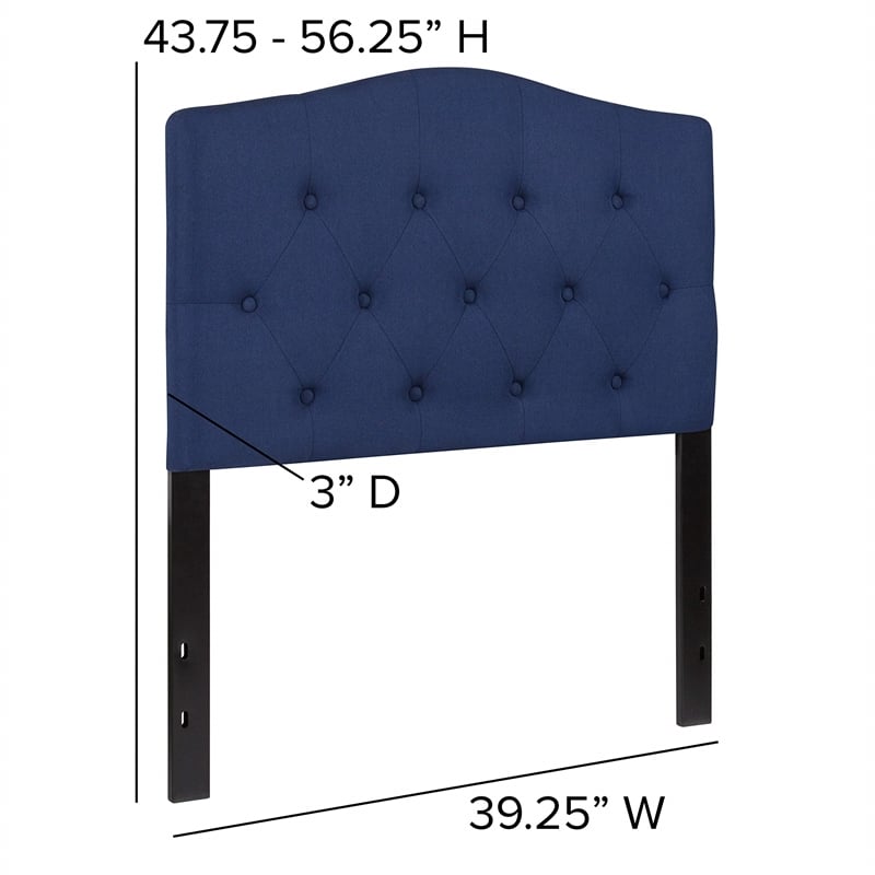 Flash Furniture Cambridge Tufted Twin Panel Headboard in Navy