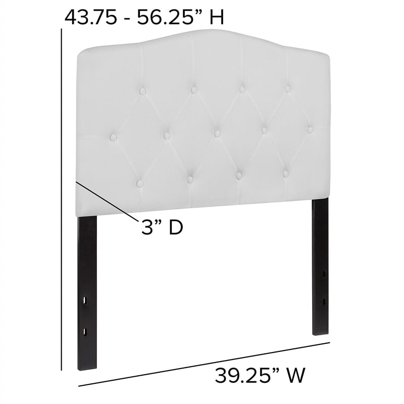 Flash Furniture Cambridge Tufted Twin Panel Headboard in White