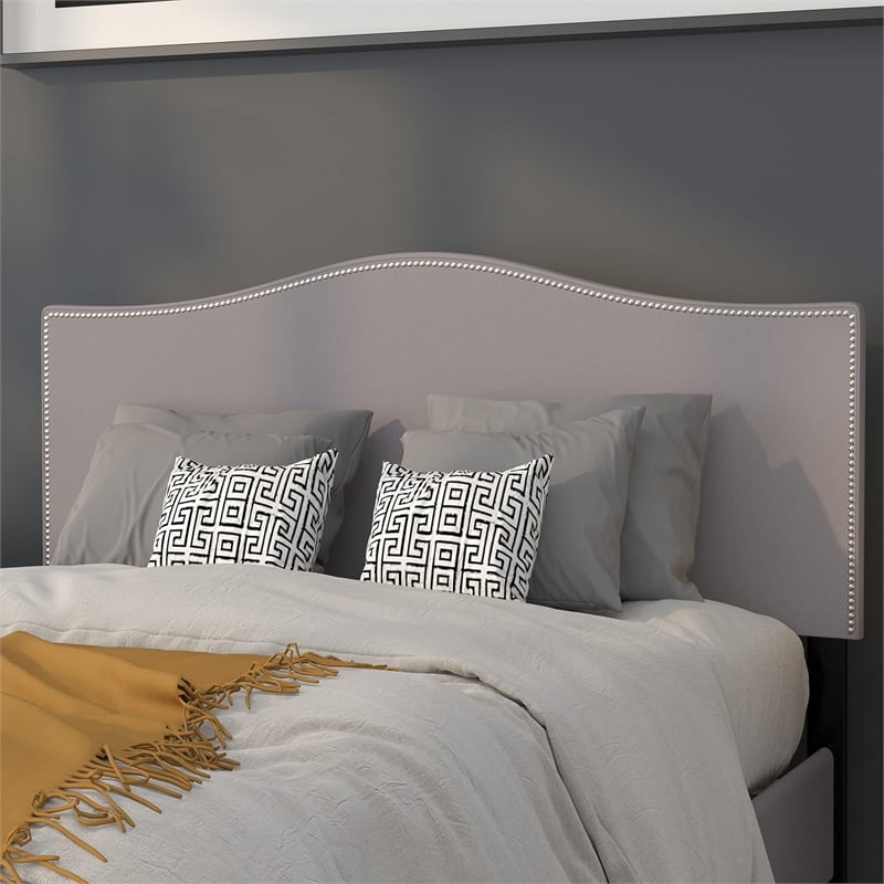 Flash Furniture Lexington Upholstered Full Panel Headboard in Light Gray