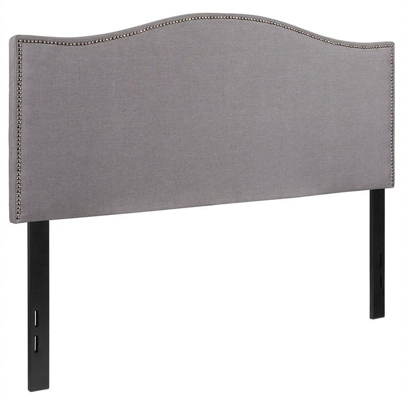 Flash Furniture Lexington Upholstered Full Panel Headboard in Light Gray