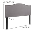 Flash Furniture Lexington Upholstered Full Panel Headboard in Light Gray