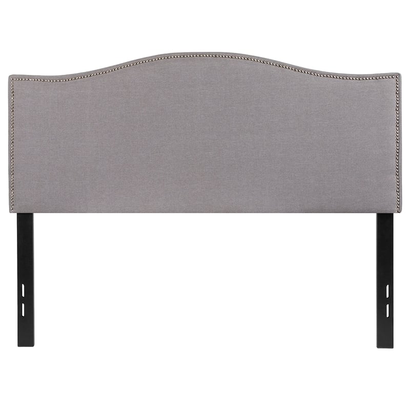 Flash Furniture Lexington Upholstered Full Panel Headboard in Light Gray