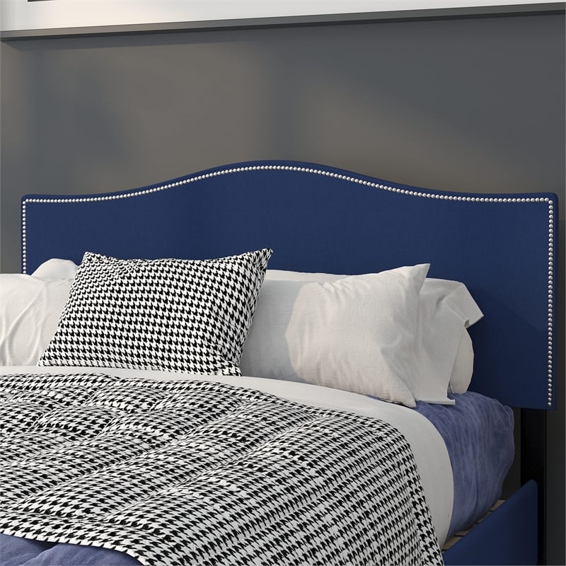 Flash Furniture Lexington Upholstered Full Panel Headboard in Navy
