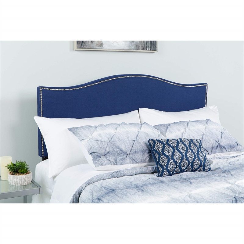Flash Furniture Lexington Upholstered Full Panel Headboard in Navy