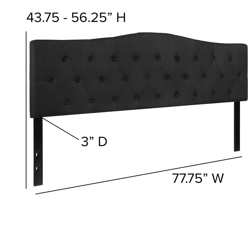 Flash Furniture Cambridge Tufted King Panel Headboard in Black Fabric