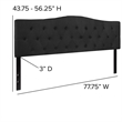 Flash Furniture Cambridge Tufted King Panel Headboard in Black Fabric