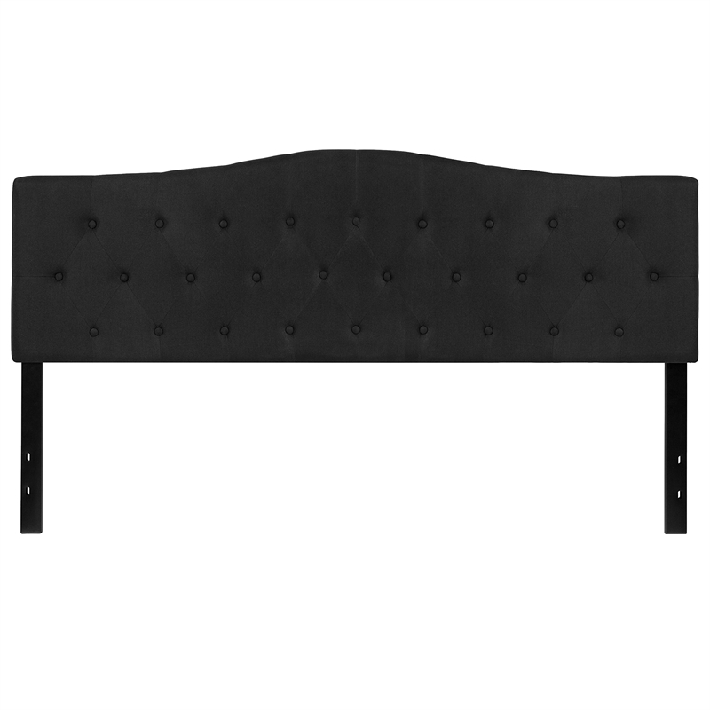 Flash Furniture Cambridge Tufted King Panel Headboard in Black Fabric