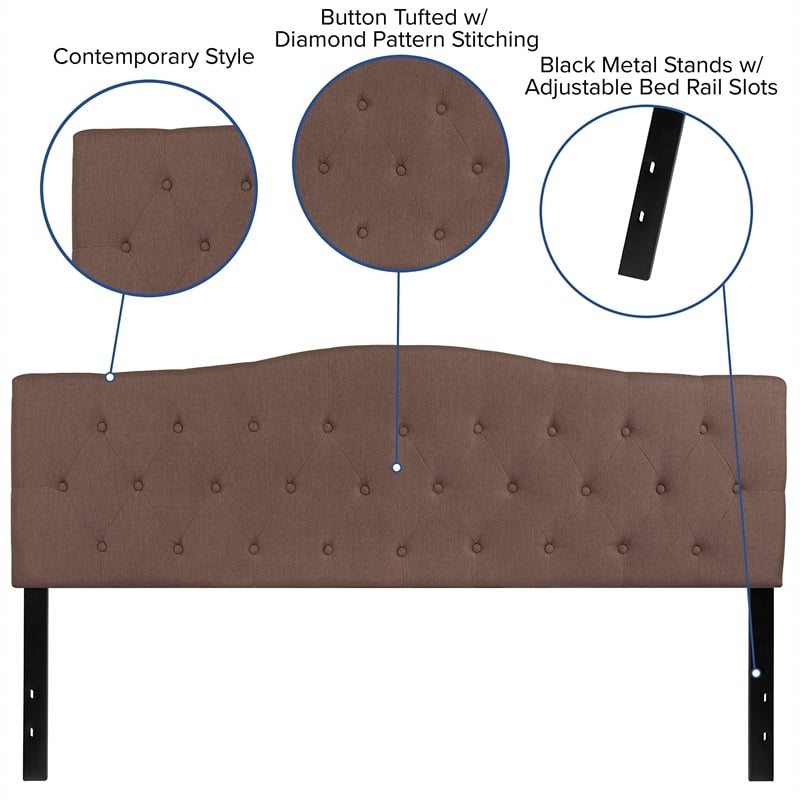 Flash Furniture Cambridge Tufted King Panel Headboard in Camel