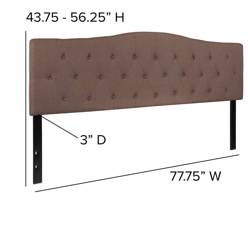 Flash Furniture Cambridge Tufted King Panel Headboard in Camel