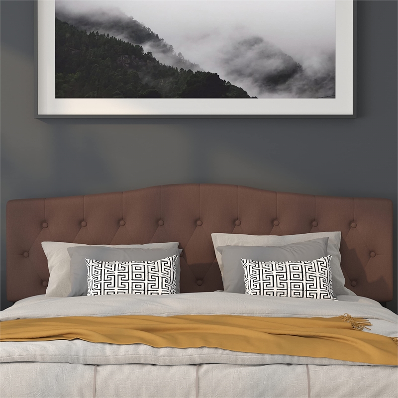 Flash Furniture Cambridge Tufted King Panel Headboard in Camel
