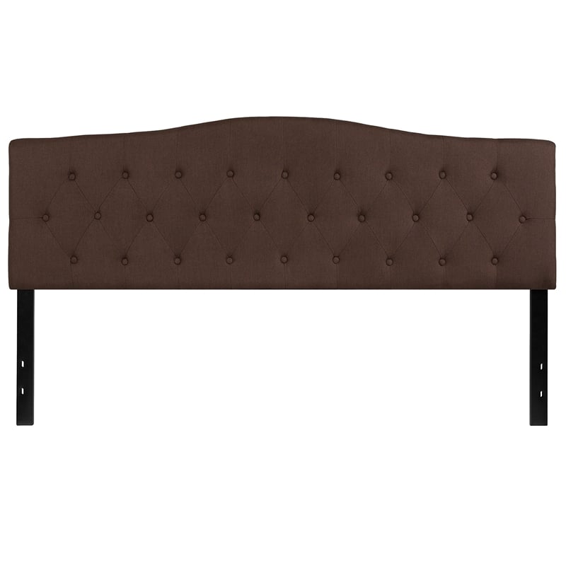 Flash Furniture Cambridge Tufted King Panel Headboard in Dark Brown