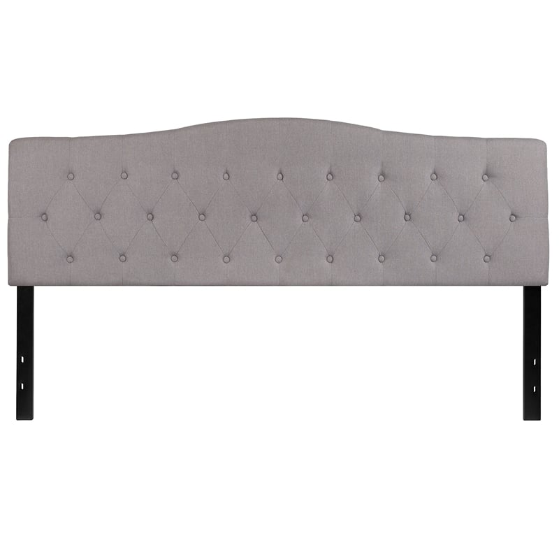 Flash Furniture Cambridge Tufted King Panel Headboard in Light Gray
