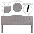 Flash Furniture Cambridge Tufted King Panel Headboard in Light Gray