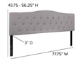 Flash Furniture Cambridge Tufted King Panel Headboard in Light Gray