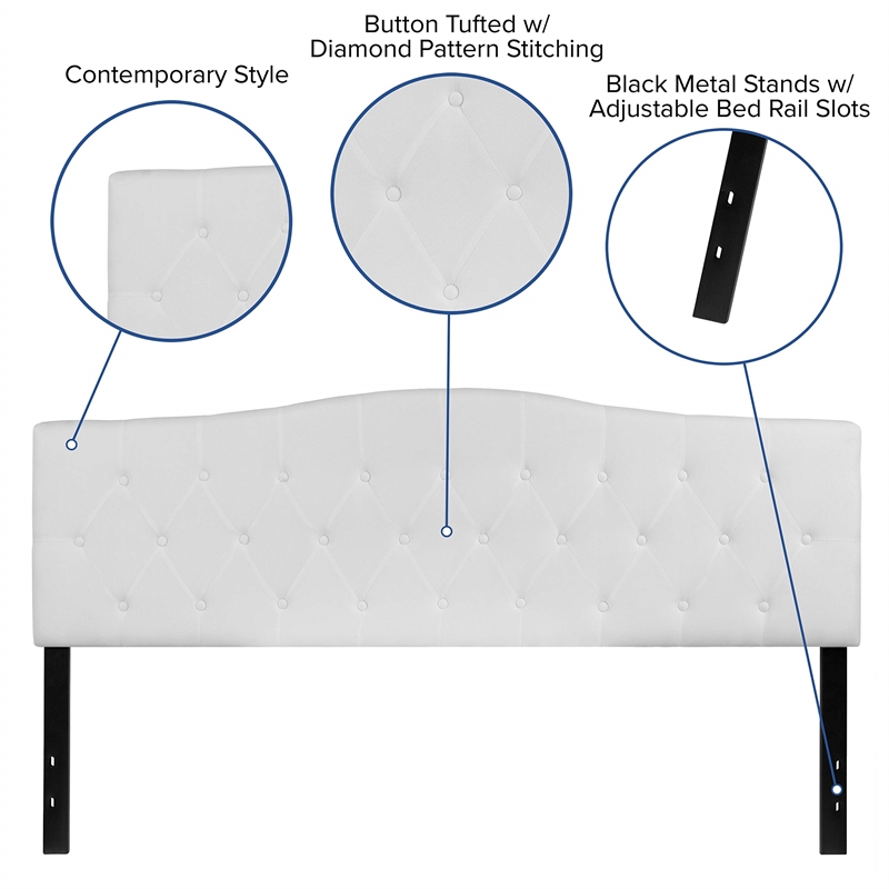 Flash Furniture Cambridge Tufted King Panel Headboard in White