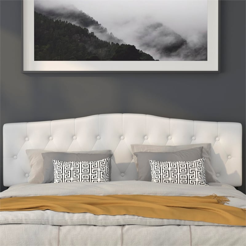 Flash Furniture Cambridge Tufted King Panel Headboard in White