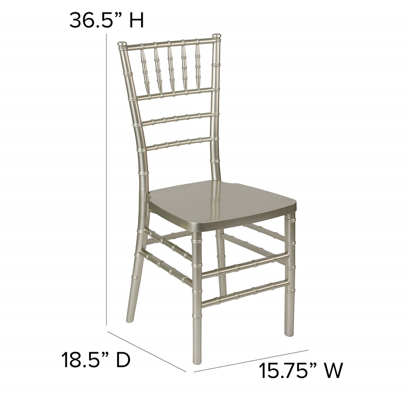 Flash Furniture Hercules Premium Resin Stacking Chair in Champagne