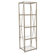 Flash Furniture Mar Vista 4 Shelf Glass Narrow Bookcase in Matte Gold