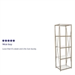 Flash Furniture Mar Vista 4 Shelf Glass Narrow Bookcase in Matte Gold
