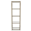 Flash Furniture Mar Vista 4 Shelf Glass Narrow Bookcase in Matte Gold