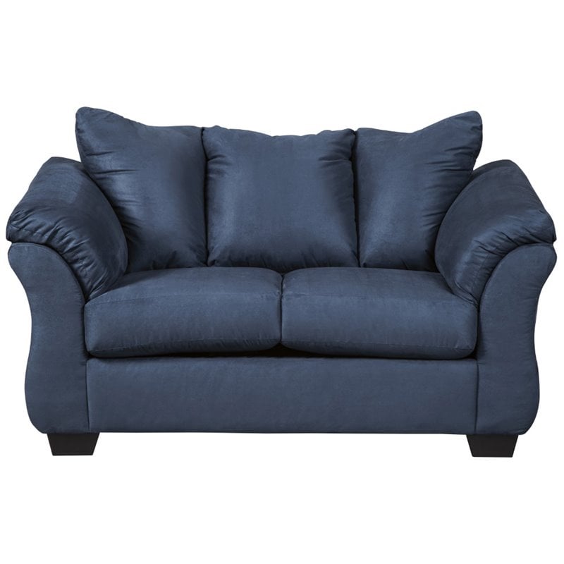 flash furniture ashley darcy 2 piece contemporary sofa set in blue