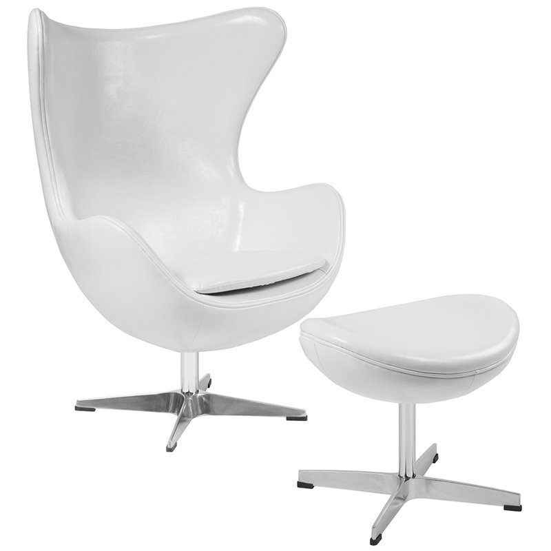Flash Furniture Leather Egg Chair And Ottoman In Melrose White Zb Flash Furniture Leather Egg Chair And Ottoman In Melrose White Zb 10 Ch Ot Gg