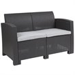 Flash Furniture 4 Piece Wicker Patio Sofa Set in Dark Gray