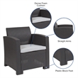 Flash Furniture Wicker / Rattan Patio Chair in Dark Gray