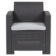 Flash Furniture Wicker / Rattan Patio Chair in Dark Gray