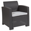 Flash Furniture Wicker / Rattan Patio Chair in Dark Gray
