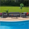 Flash Furniture Wicker / Rattan Patio Chair in Dark Gray